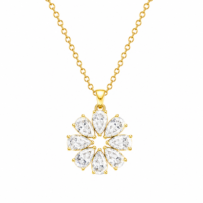 Aurora Blossom Gold Crystal Necklace
