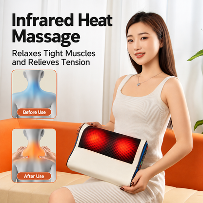 Multi-Function Heated Massage Pillow – Deep Kneading Neck, Back & Body Massager