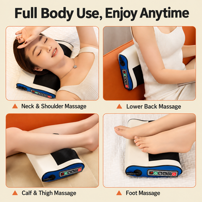 Multi-Function Heated Massage Pillow – Deep Kneading Neck, Back & Body Massager