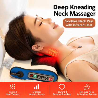 Multi-Function Heated Massage Pillow – Deep Kneading Neck, Back & Body Massager