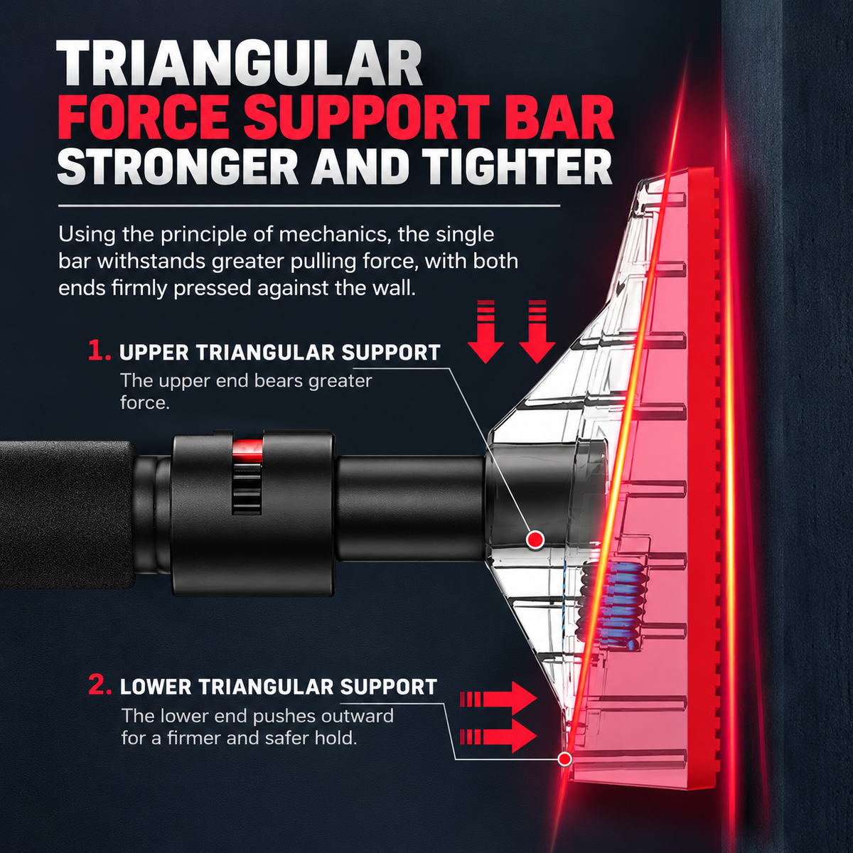 Adjustable Doorway Pull Up Bar – Heavy Duty Home Workout Bar 96–135cm