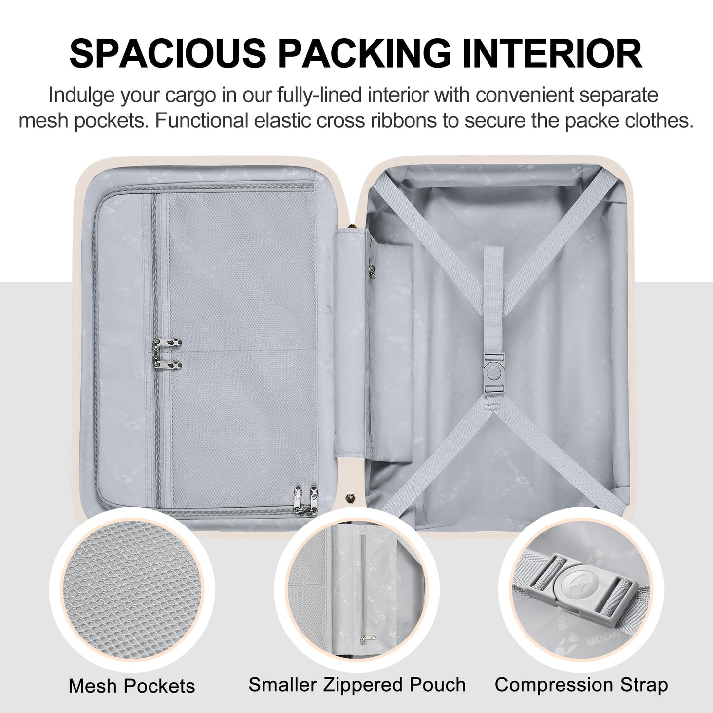 White Large Suitcase – Lightweight Hardside Check In Luggage | CloudLite | 76cm