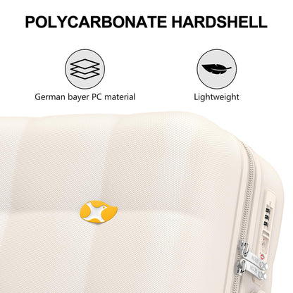 White Medium Suitcase – Lightweight Hardside Travel Luggage | CloudLite | 66cm