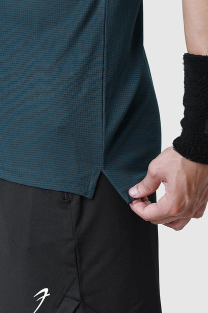 Checks Running T-shirt Bottle Green