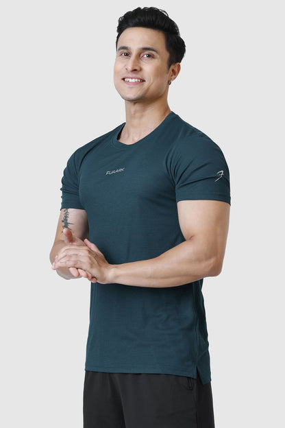 Checks Running T-shirt Bottle Green