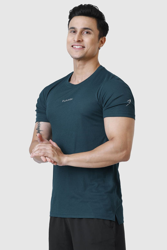 Checks Running T-shirt Bottle Green