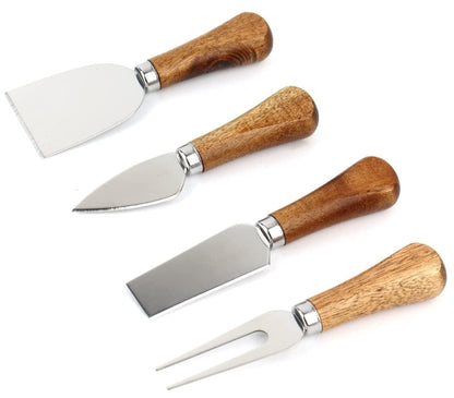 Mini Steel Stainless Cheese Knives Set with Wooden Handle