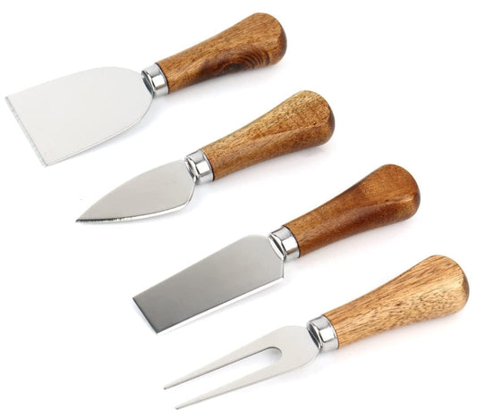 Mini Steel Stainless Cheese Knives Set with Wooden Handle