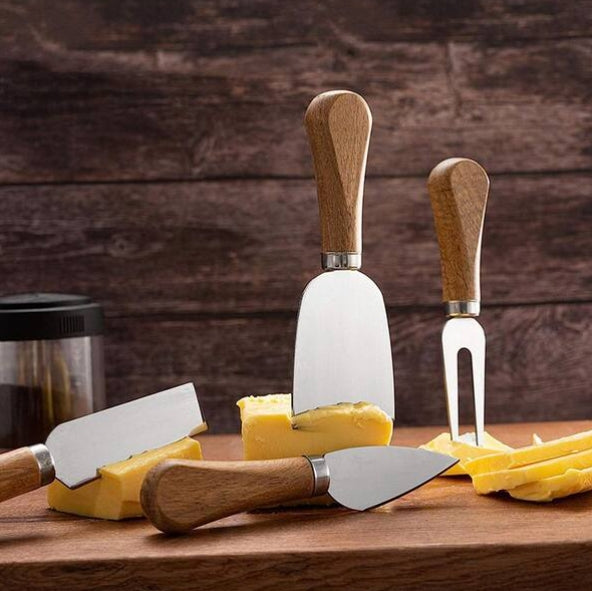 Mini Steel Stainless Cheese Knives Set with Wooden Handle