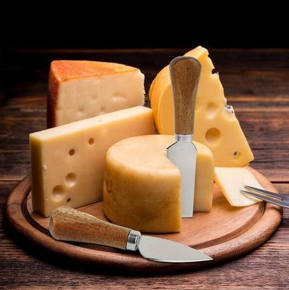 Mini Steel Stainless Cheese Knives Set with Wooden Handle