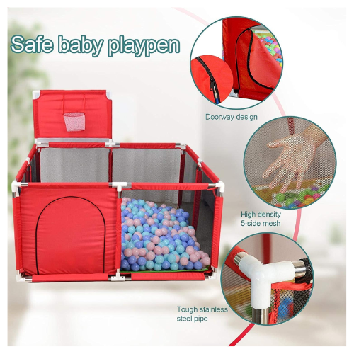 Baby Kids Playpen Yard Fence Play Pen Red