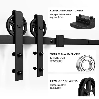 2.5m Sliding Barn Door Hardware Kit