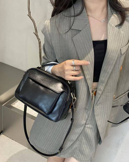 Clavia Black Leather Crossbody & Shoulder Bag