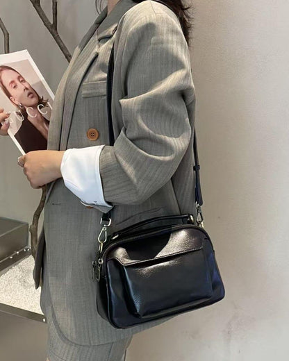 Clavia Black Leather Crossbody & Shoulder Bag