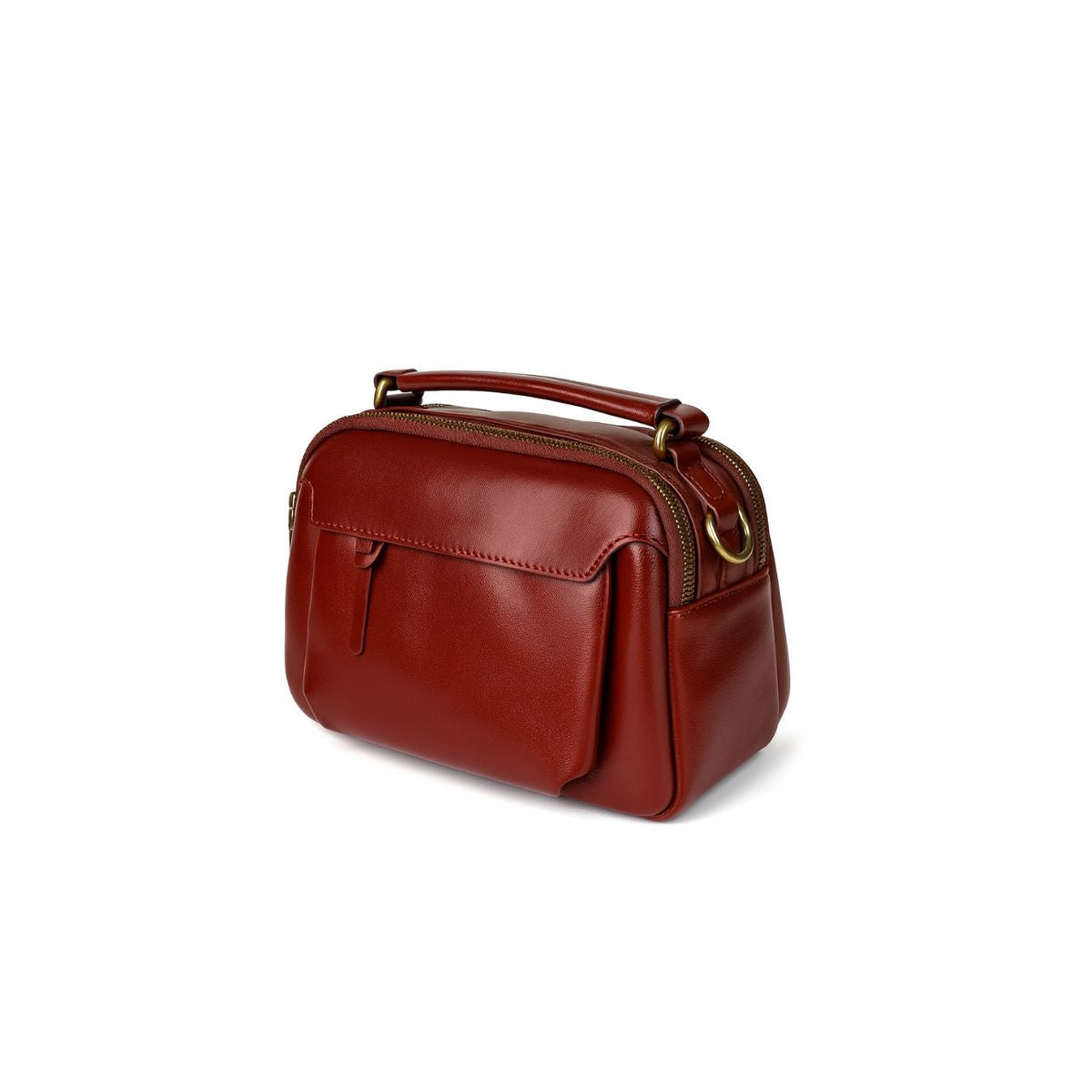 Clavia Chestnut Brown Leather Crossbody & Shoulder Bag