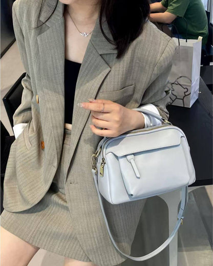 Clavia Light Blue Leather Crossbody & Shoulder Bag