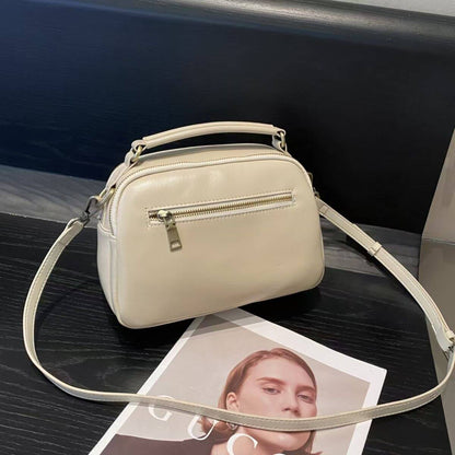 Clavia Milky White Leather Crossbody & Shoulder Bag