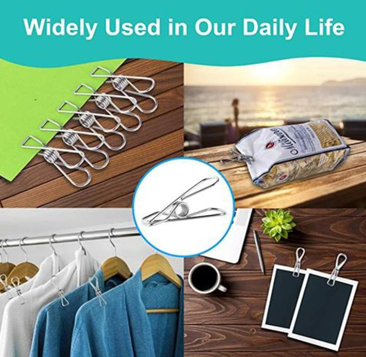 60pcs Stainless Steel Clothes Clips