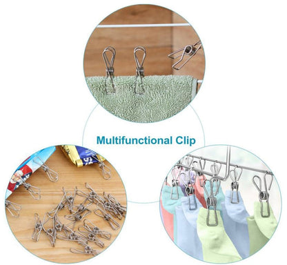 60pcs Stainless Steel Clothes Clips