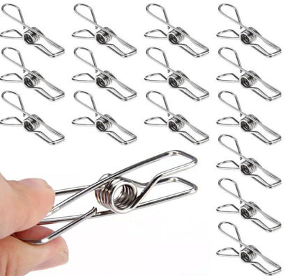 60pcs Stainless Steel Clothes Clips