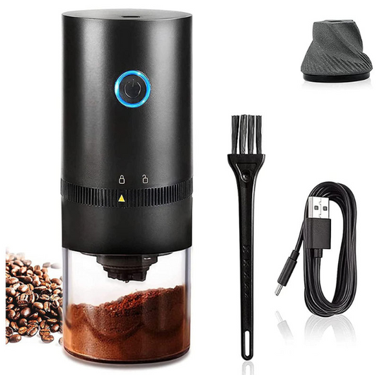 Portable Electric Coffee Grinder with Ceramic Burr 38 Adjustable Grind Settings USB-C Rechargeable