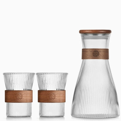 Water Carafe Set, Glass Jug Set, Water Carafe 1.5 L with 2 Glasses 330 ml
