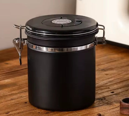 Airtight Coffee Containers for Grounds and Beans w/ Date Tracker with 1/8 Spoon
