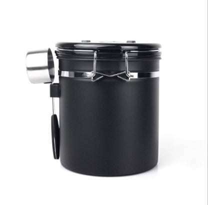 Airtight Coffee Containers for Grounds and Beans w/ Date Tracker with 1/8 Spoon