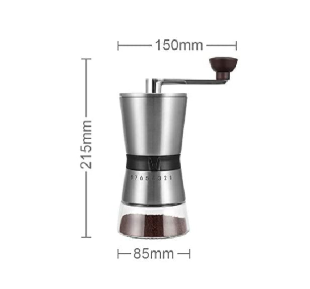 Manual Coffee Grinder Premium Stainless Steel Conical Ceramic Burr Bean Mill