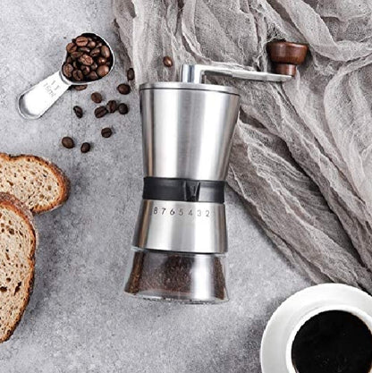 Manual Coffee Grinder Premium Stainless Steel Conical Ceramic Burr Bean Mill