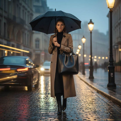 Comfy Chic Black Leather Tote Bag