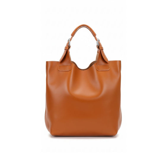 Comfy Chic Sunset Yellow Large Leather Tote Bag