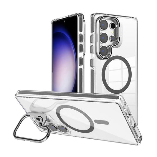 Compatible with Samsung S26 Plus 2026 Rita Series Invisible Kickstand Crystal Clear Magsafe Case