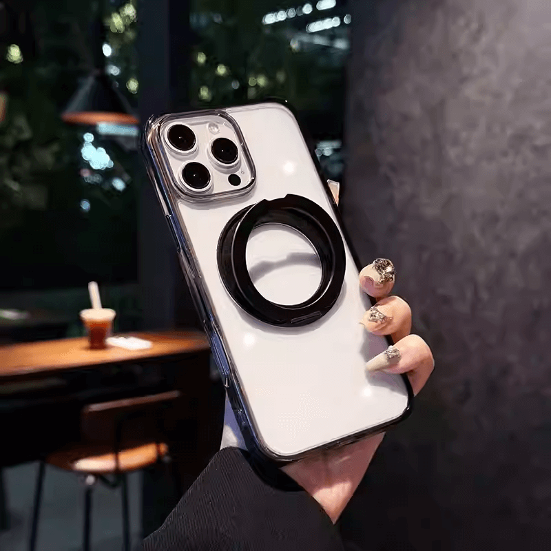 Compatible with iPhone 16 Pro Max 360° Rotating Magnetic Ring Stand Case
