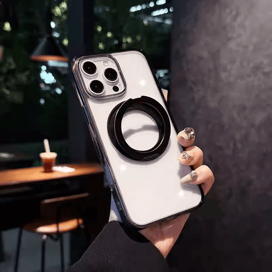Compatible with iPhone 16 Pro Max 360° Rotating Magnetic Ring Stand Case