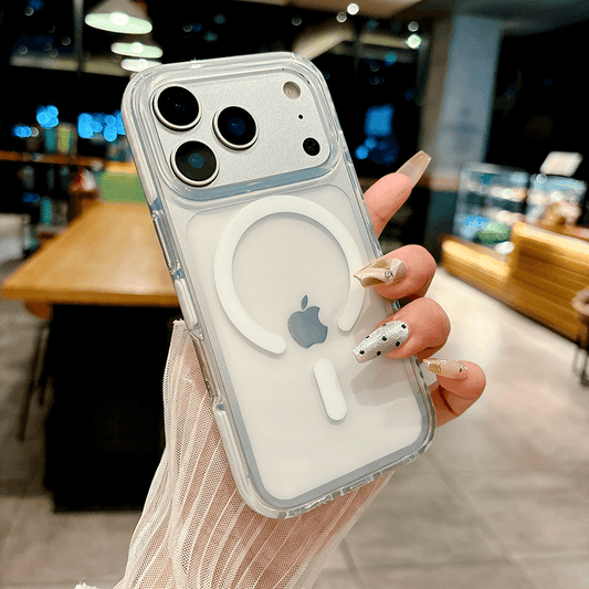 Compatible with iPhone 17 Pro Max IMD Transparent Airbag Shockproof Magnetic Phone Case