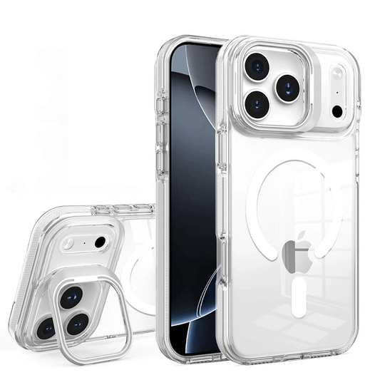 Compatible with iPhone 17 Pro Max Rita Series Invisible Kickstand Clear Magnetic Case
