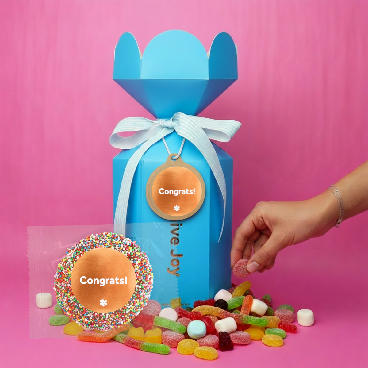 Congratulations Plush Bunny Treat Gift Box