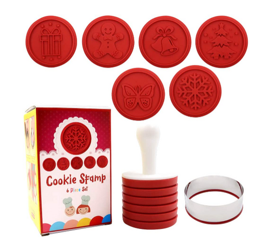 Christmas Cookie Stamps for baking, Cookie Stamps with 6 Stamps