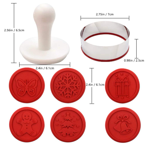 Christmas Cookie Stamps for baking, Cookie Stamps with 6 Stamps