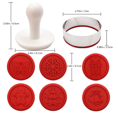 Christmas Cookie Stamps for baking, Cookie Stamps with 6 Stamps