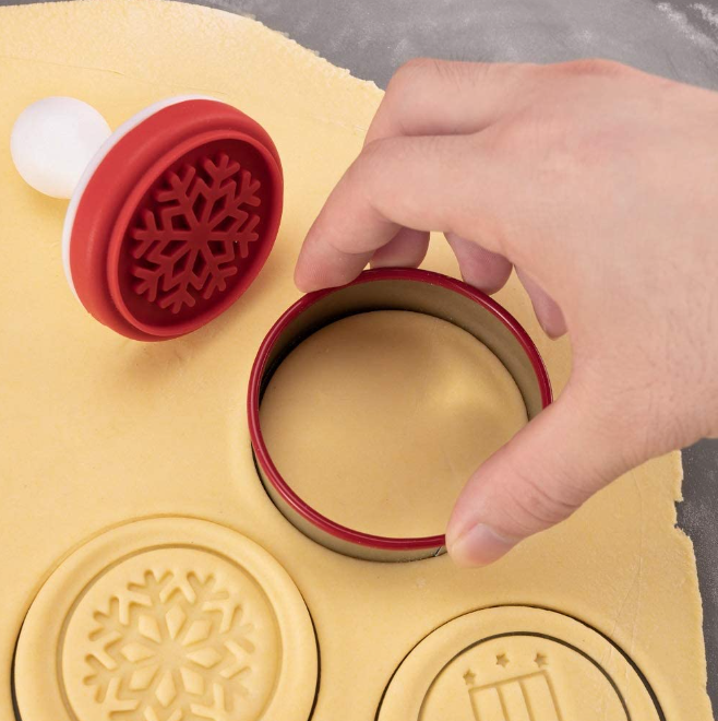 Christmas Cookie Stamps for baking, Cookie Stamps with 6 Stamps
