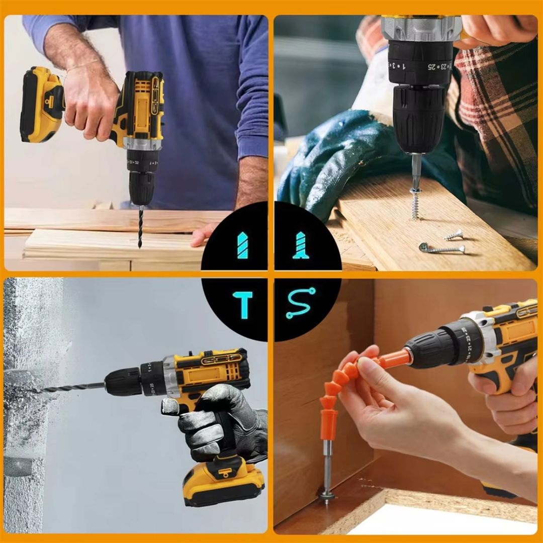 Cordless Impact Electric Drill Driver with Battery