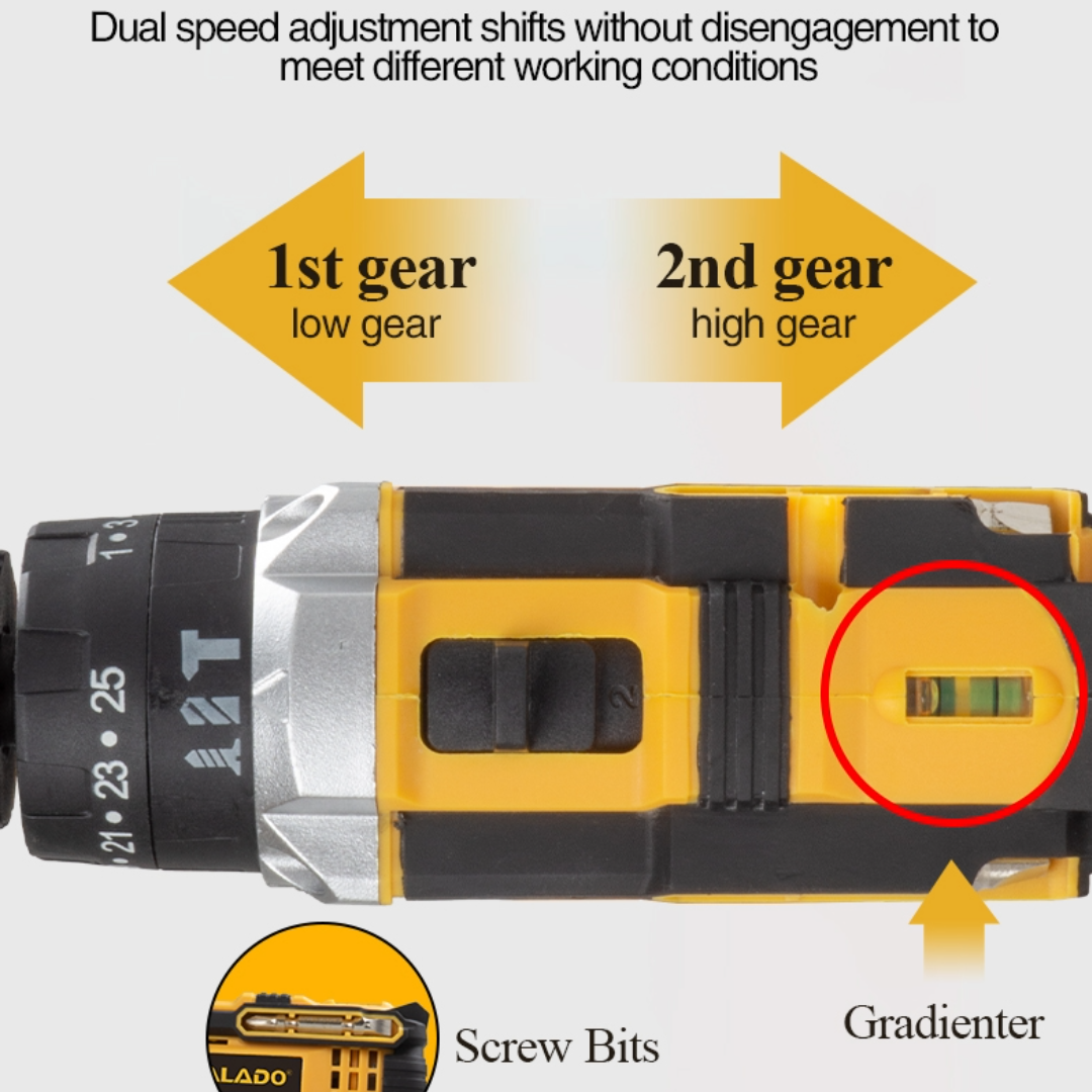 Cordless Impact Electric Drill Driver with Battery