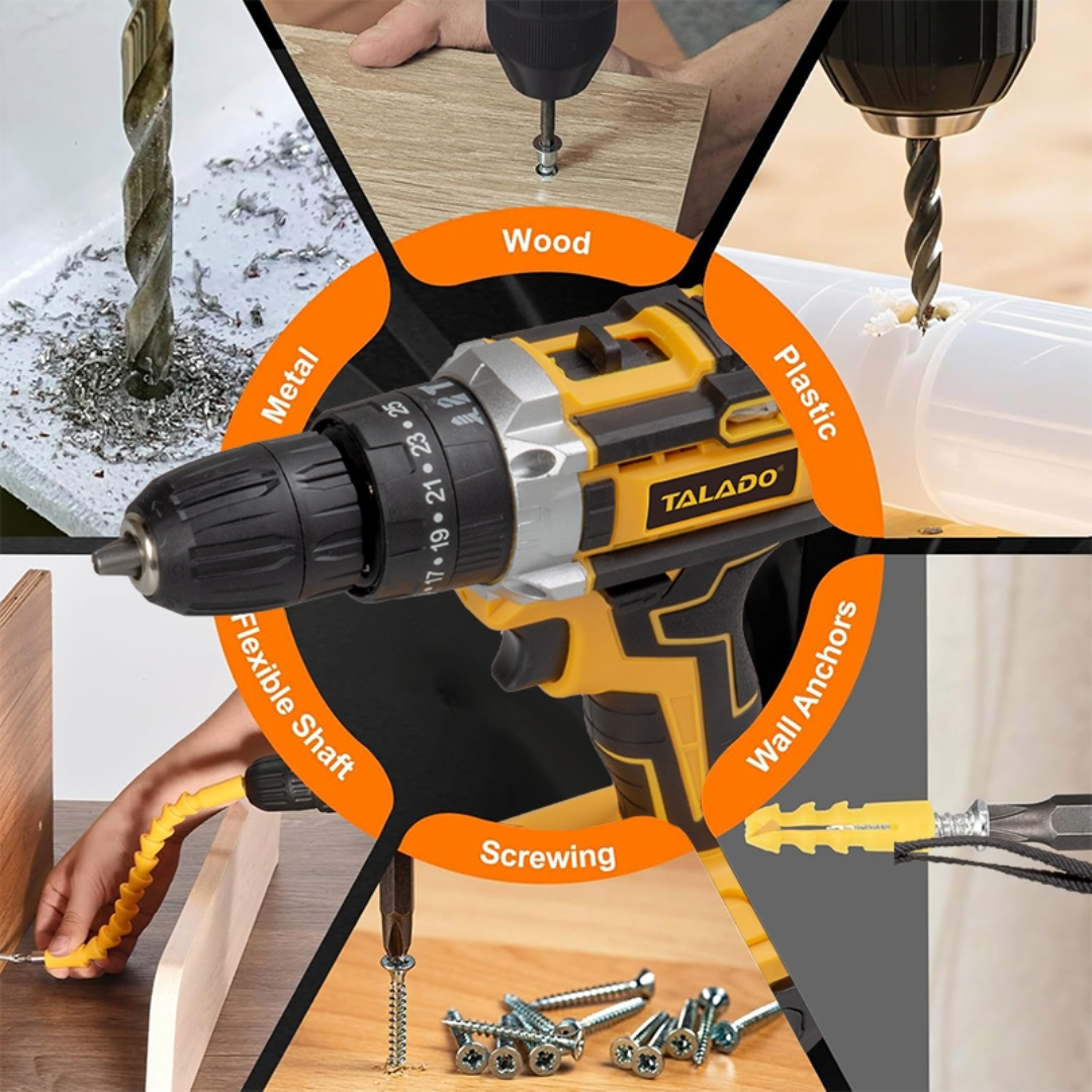 Cordless Impact Electric Drill Driver with Battery