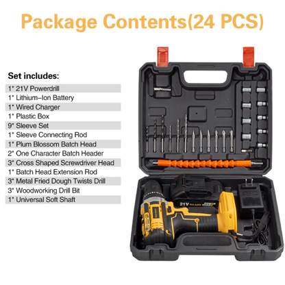 Cordless Impact Electric Drill Driver with Battery
