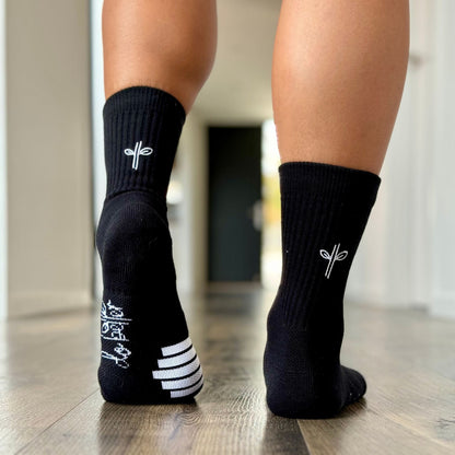Organic Cotton Luxe Crew Sock - Stealth Black