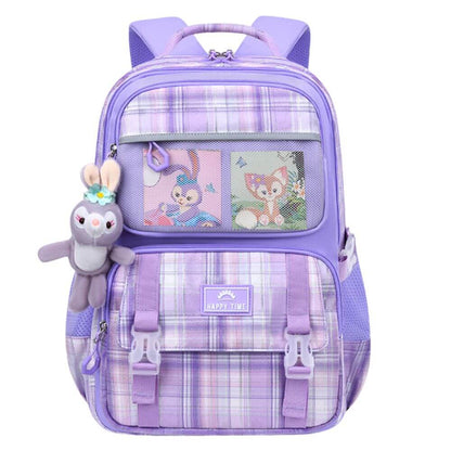 School Bags for Girls & Kids Backpack | Cute Cartoon Rabbit | Purple & Pink