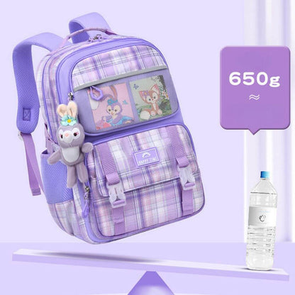 School Bags for Girls & Kids Backpack | Cute Cartoon Rabbit | Purple & Pink