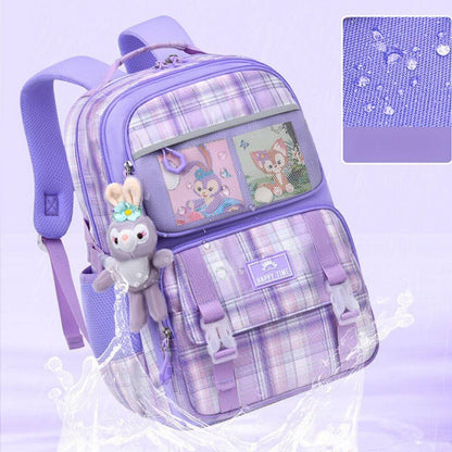 School Bags for Girls & Kids Backpack | Cute Cartoon Rabbit | Purple & Pink